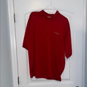 Columbia Red Polo Short Sleeve Shirt Cotton Blend